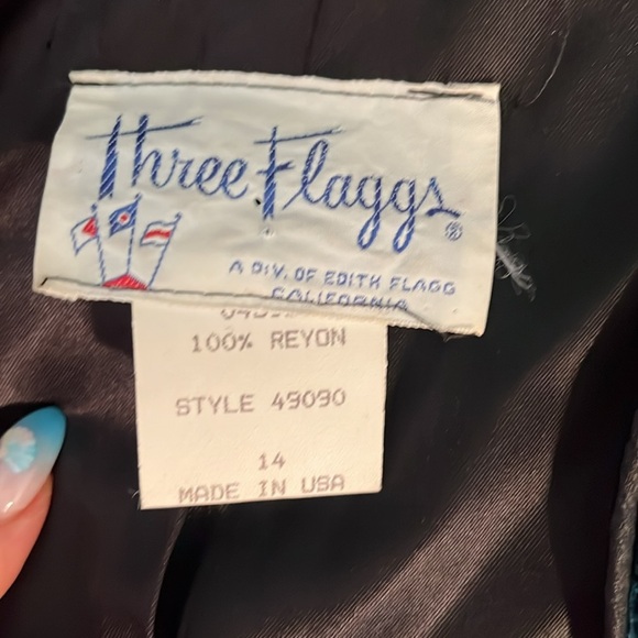 Vintage Edith Flagg Quilted Velvet Jacket NWT Three Flaggs Green Size 14 - Picture 5 of 8